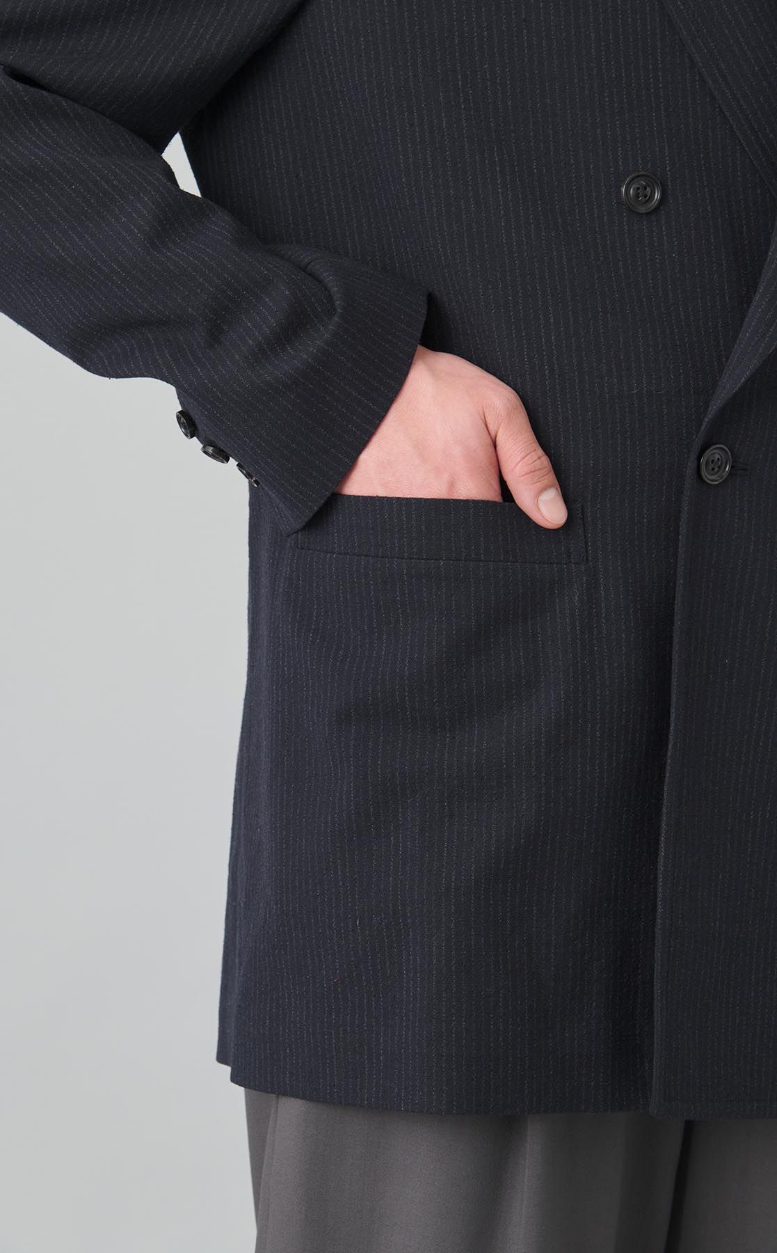 美品　メンズティノラス　ストライプ ダブルブレストジャケット 美品 メンズティノラス ストライプ ダブルブレストジャケット 【公式通販】