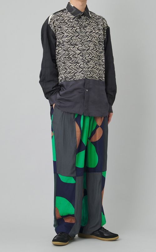 【reADdress】パッチワークロングスリーブシャツ