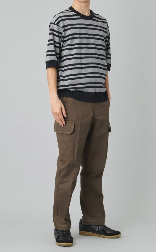 ショートスリーブボーダーニットTシャツ