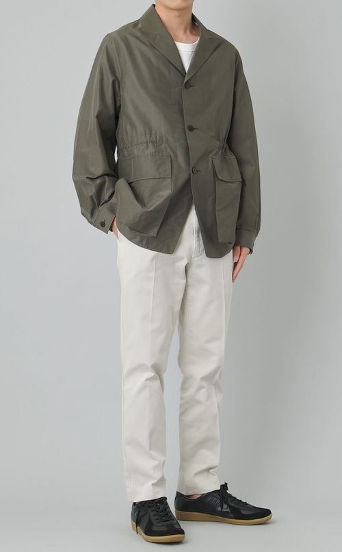 コットンシルクピークドラペルブルゾン