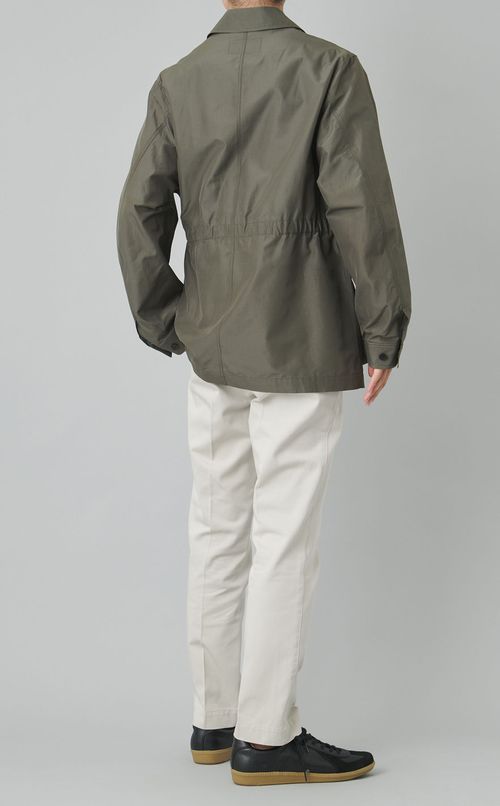 コットンシルクピークドラペルブルゾン