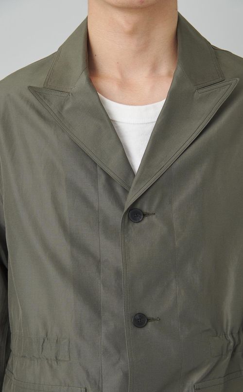 コットンシルクピークドラペルブルゾン