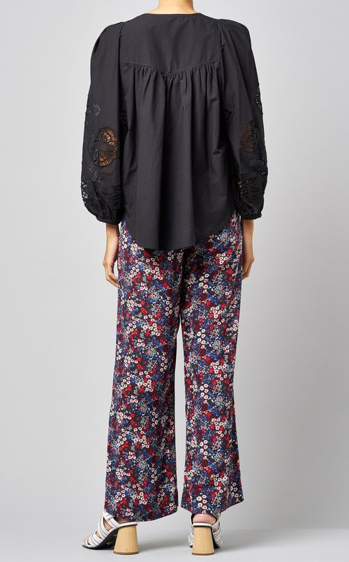 コットンレーススリーブブラウス