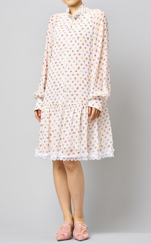 フラワープリントミニワンピース