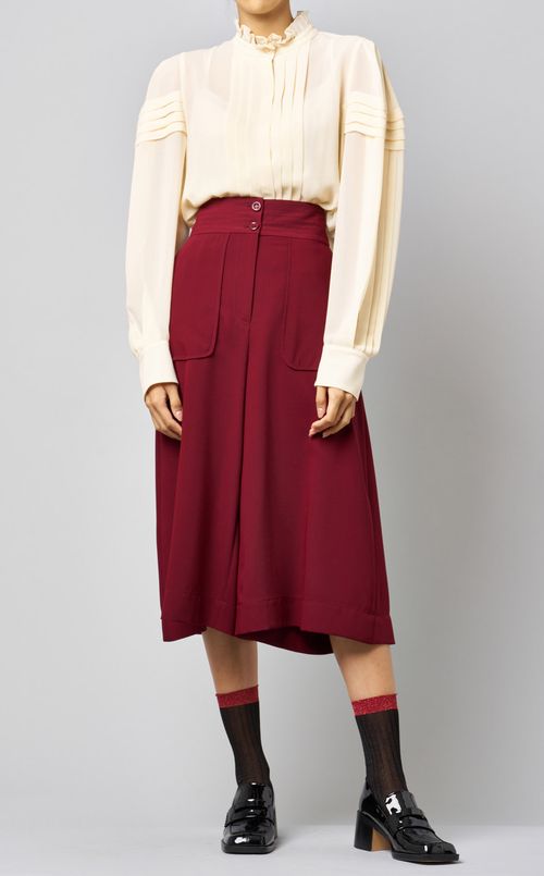 フロントタックギャザーネックブラウス