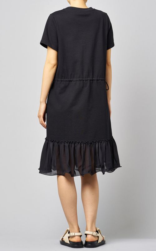 裾シフォンフリルカットソーワンピース