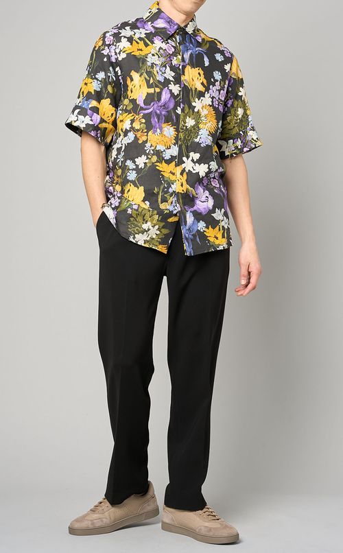 マルチカラーフラワープリントシャツ