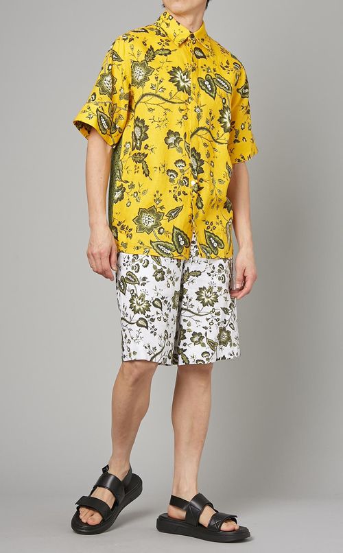 フラワープリントコットンハーフパンツ