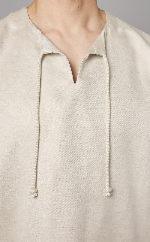 リネン混スキッパーシャツ