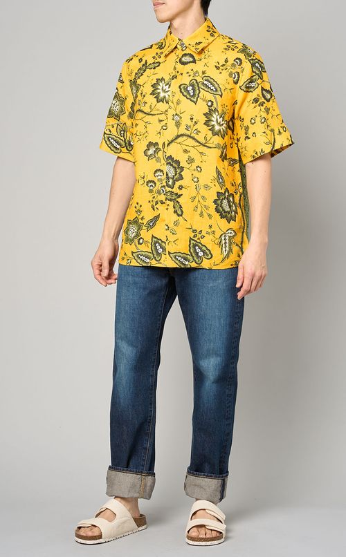 フラワープリントハーフスリーブシャツ