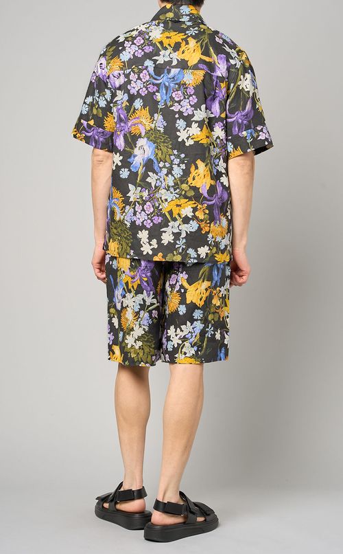 マルチカラーフラワープリントシャツ