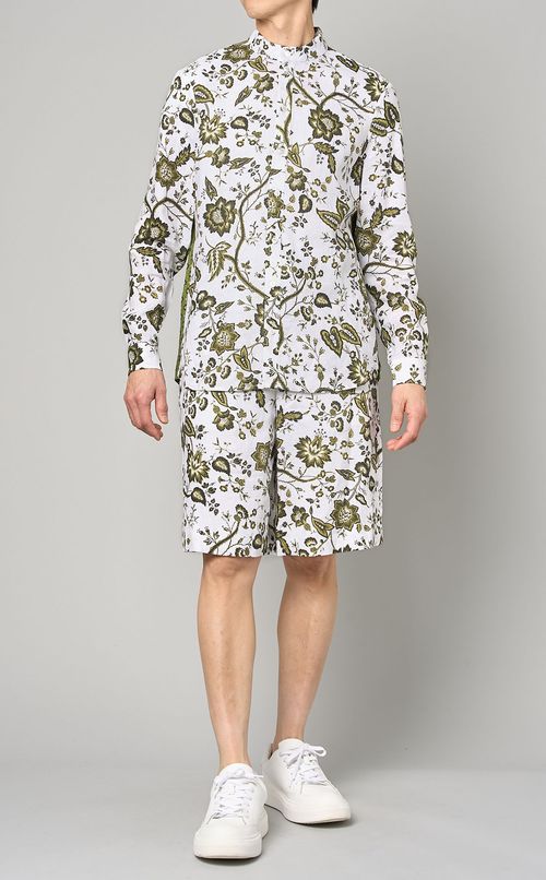 フラワープリントロングスリーブシャツ