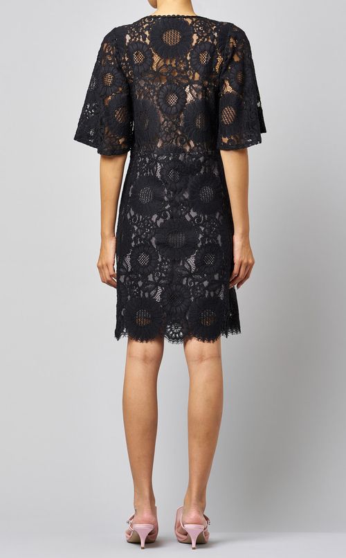 コットン混レースワンピース