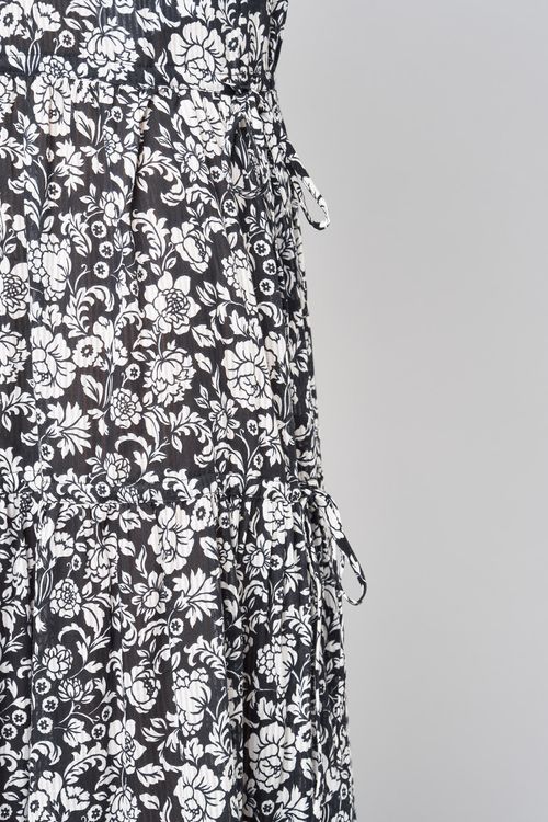 フラワープリントフリルワンピース