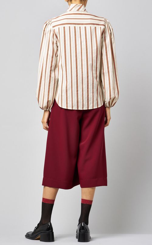 ストライプボリュームスリーブシャツ