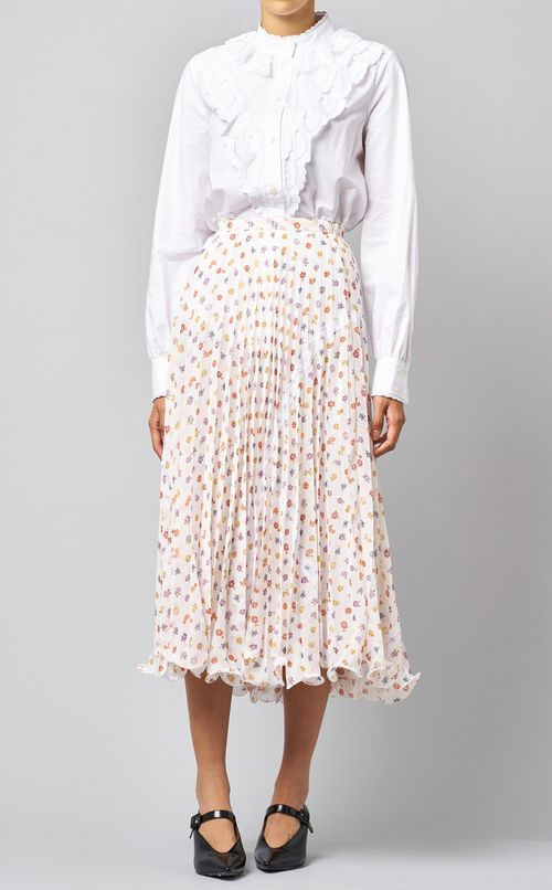 フラワープリントシフォンスカート