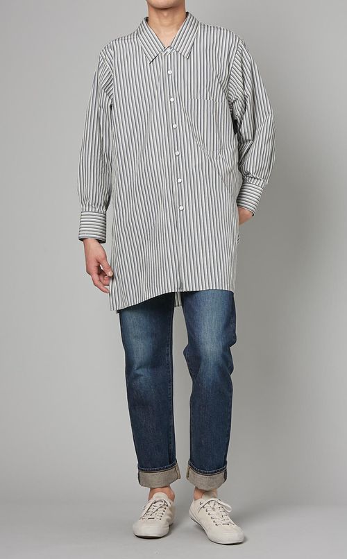 ネオンストライプビッグカラーシャツ