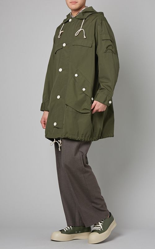 ポプリンフーデッドコート