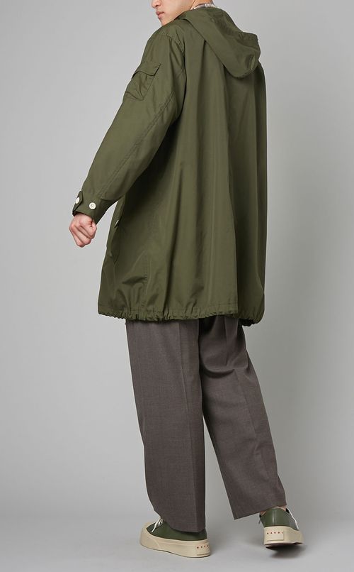 ポプリンフーデッドコート