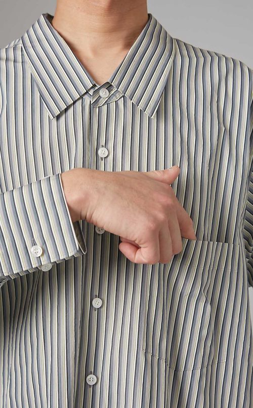 ネオンストライプビッグカラーシャツ