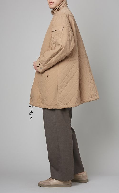 キルティングナイロンスタンドコート