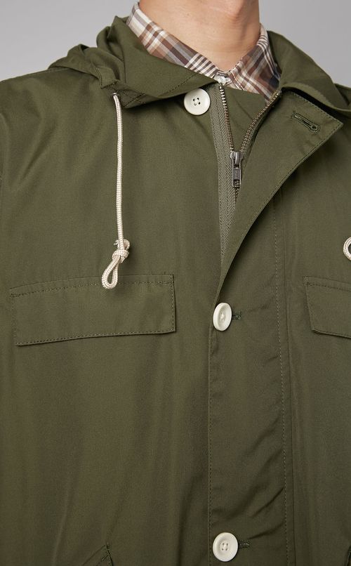 ポプリンフーデッドコート