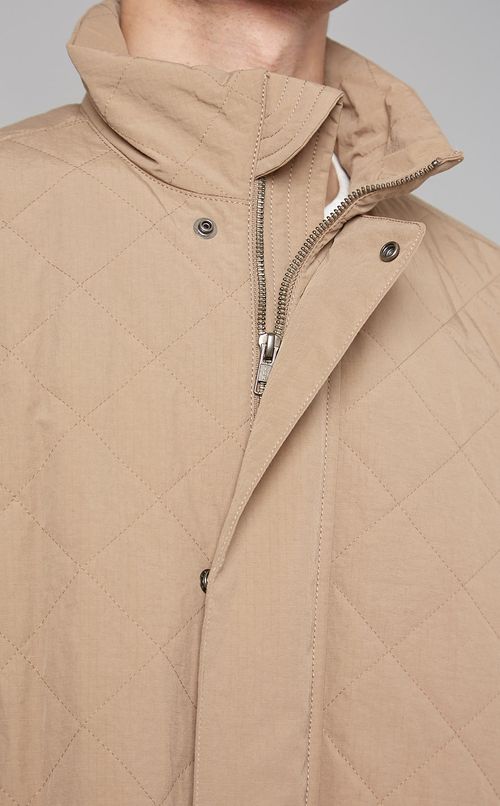 キルティングナイロンスタンドコート