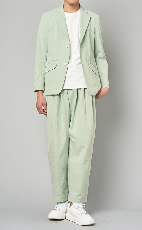 シャンブレーギャザーパンツ