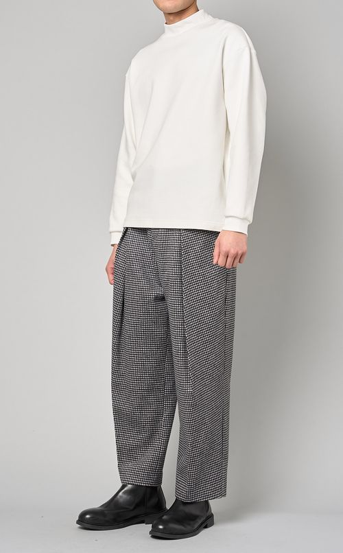 ウールギンガムツータックパンツ