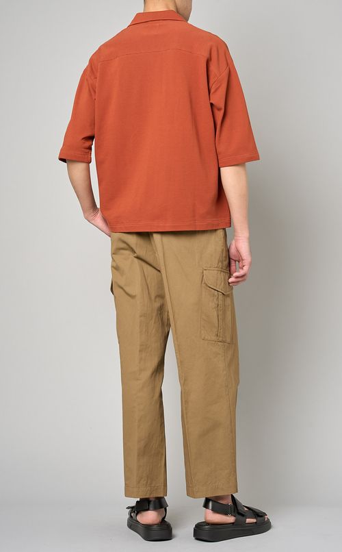 オープンカラーハーフスリーブシャツ