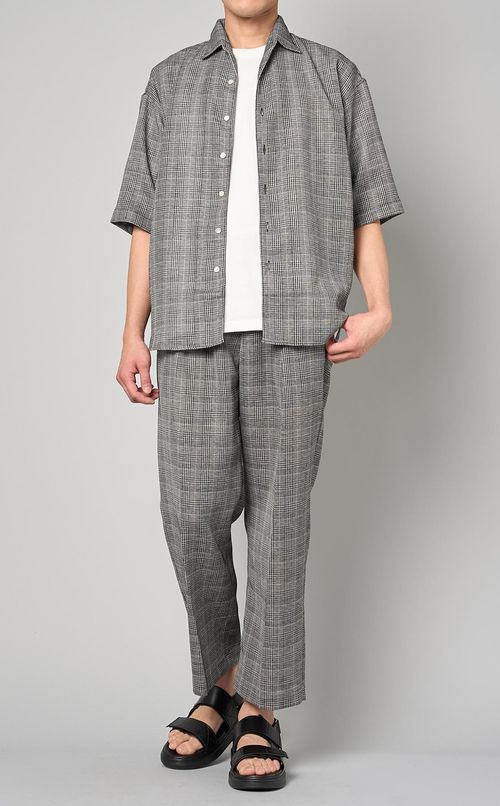 グレンチェックタックパンツ