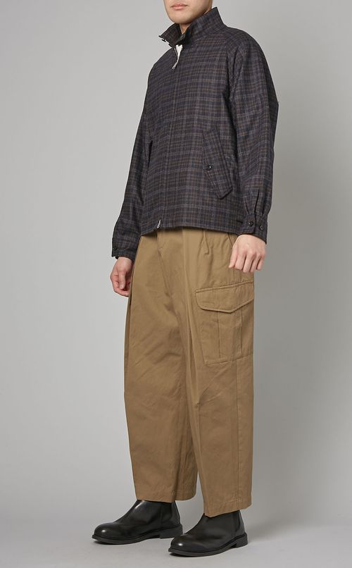 コットンリネンツータックカーゴパンツ