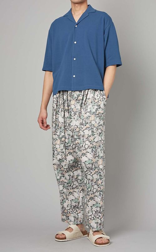 オープンカラーハーフスリーブシャツ