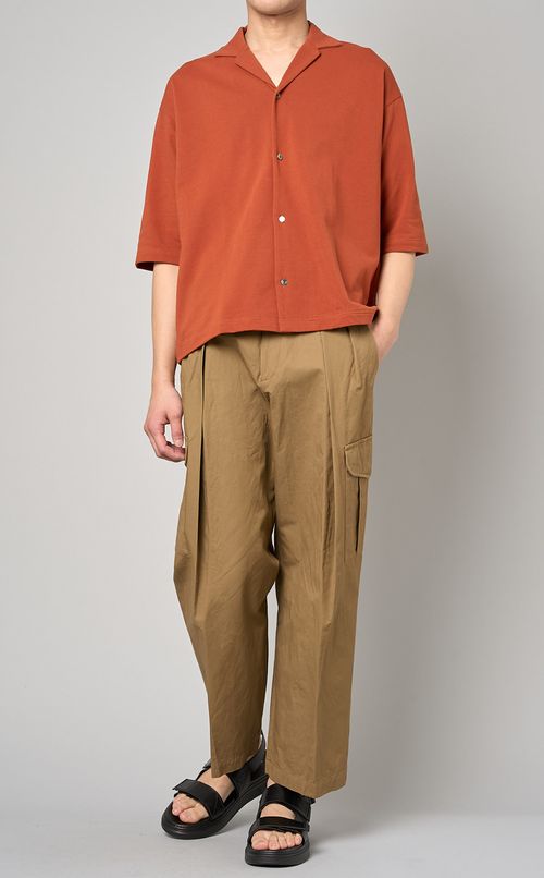 コットンリネンツータックカーゴパンツ