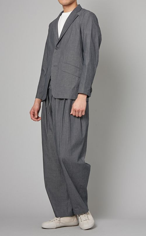 コットンシャンブレーギャザーパンツ