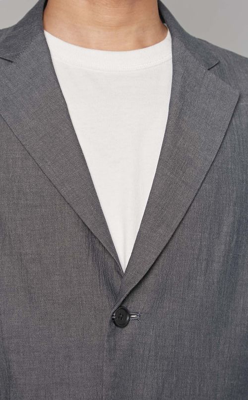 コットンシャンブレー2ボタンジャケット