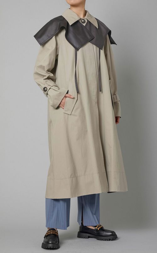 付け襟シングルステンカラーコート