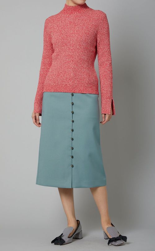 ボールボタンミディレングススカート