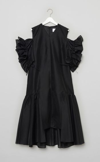 シアーフリルスリーブドレス