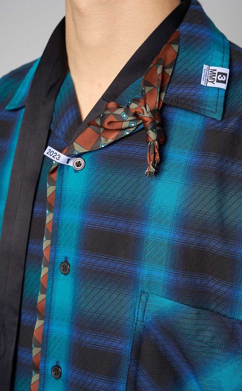 ミックスレイヤードチェックシャツ