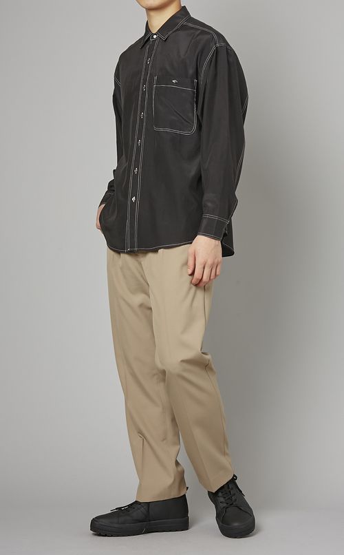 ステッチコットンシルクシャツ