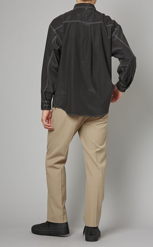 ステッチコットンシルクシャツ