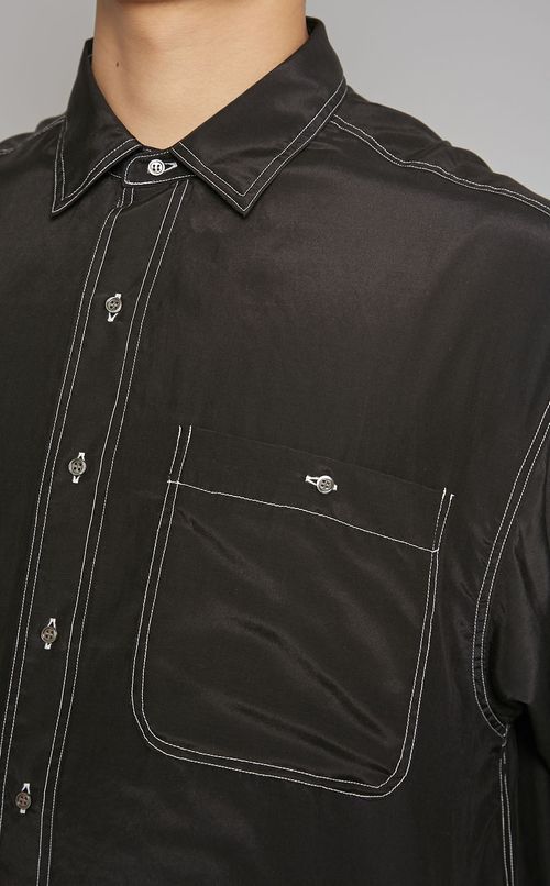 ステッチコットンシルクシャツ