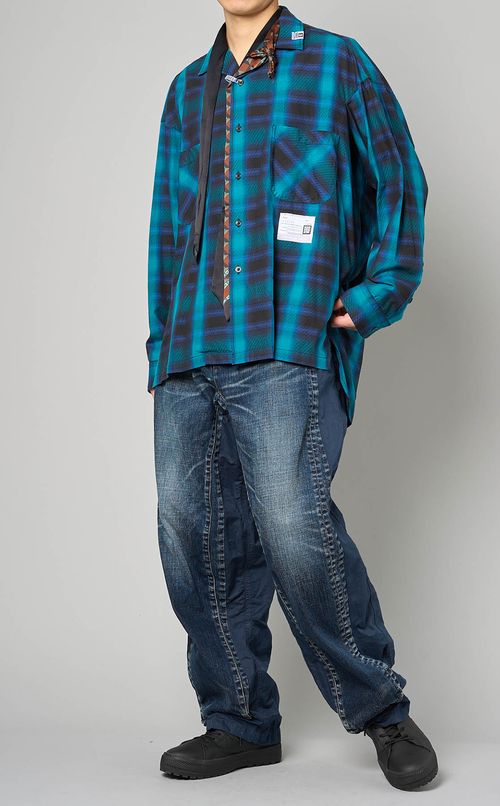 ミックスレイヤードチェックシャツ