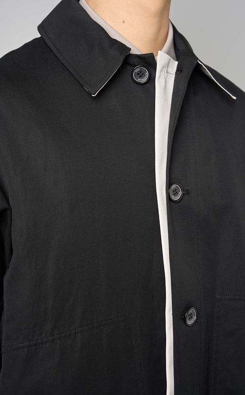 コットンヘンプステンカラーコート