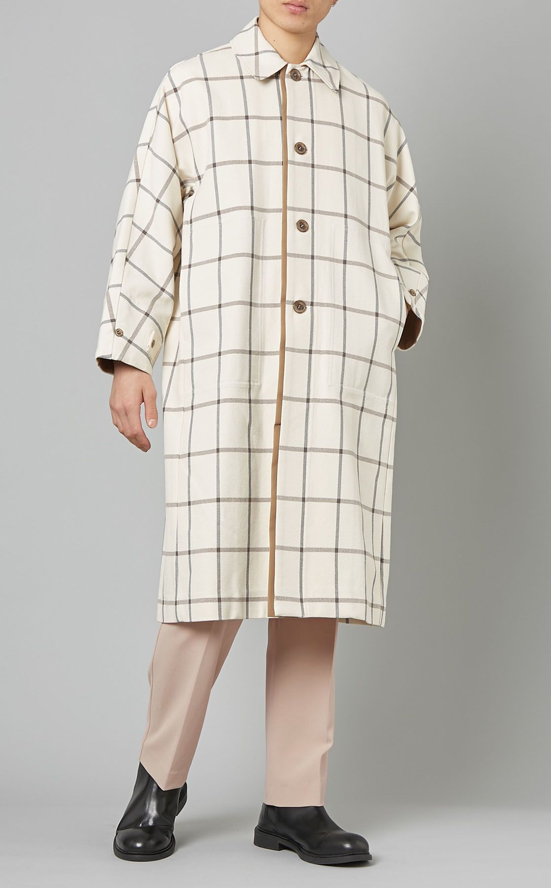 今月まで価格‼️ リトストラクチャー グリッドパターンショートコート 今月まで価格‼️ リトストラクチャー グリッドパターンショート