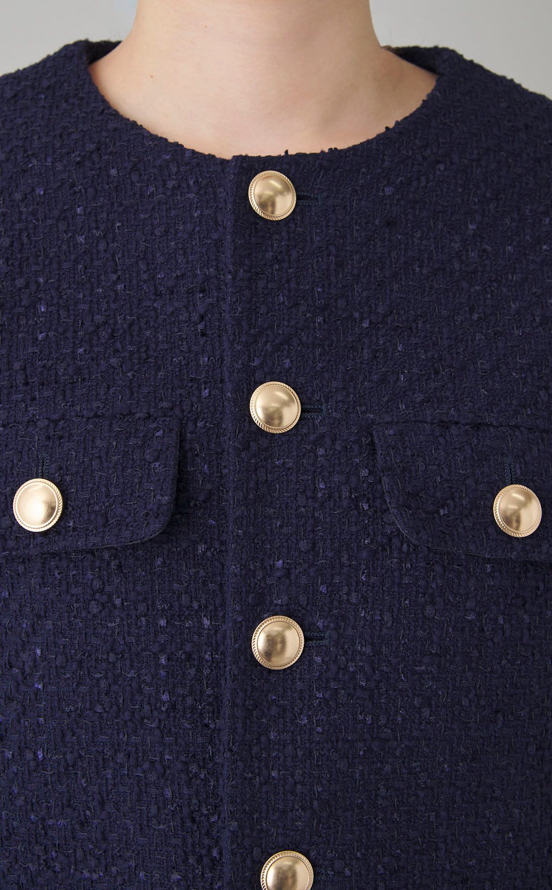 FRAY I.Dクロップドツイードジャケット NVY 1 FRAY I.D｜クロップドツイードジャケット | Rakuten Fashion(楽天