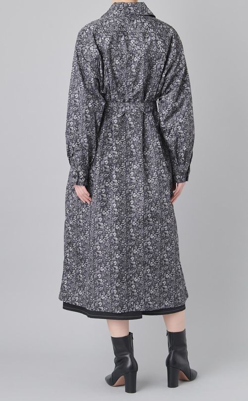 モノクロプリントナイロントレンチコート