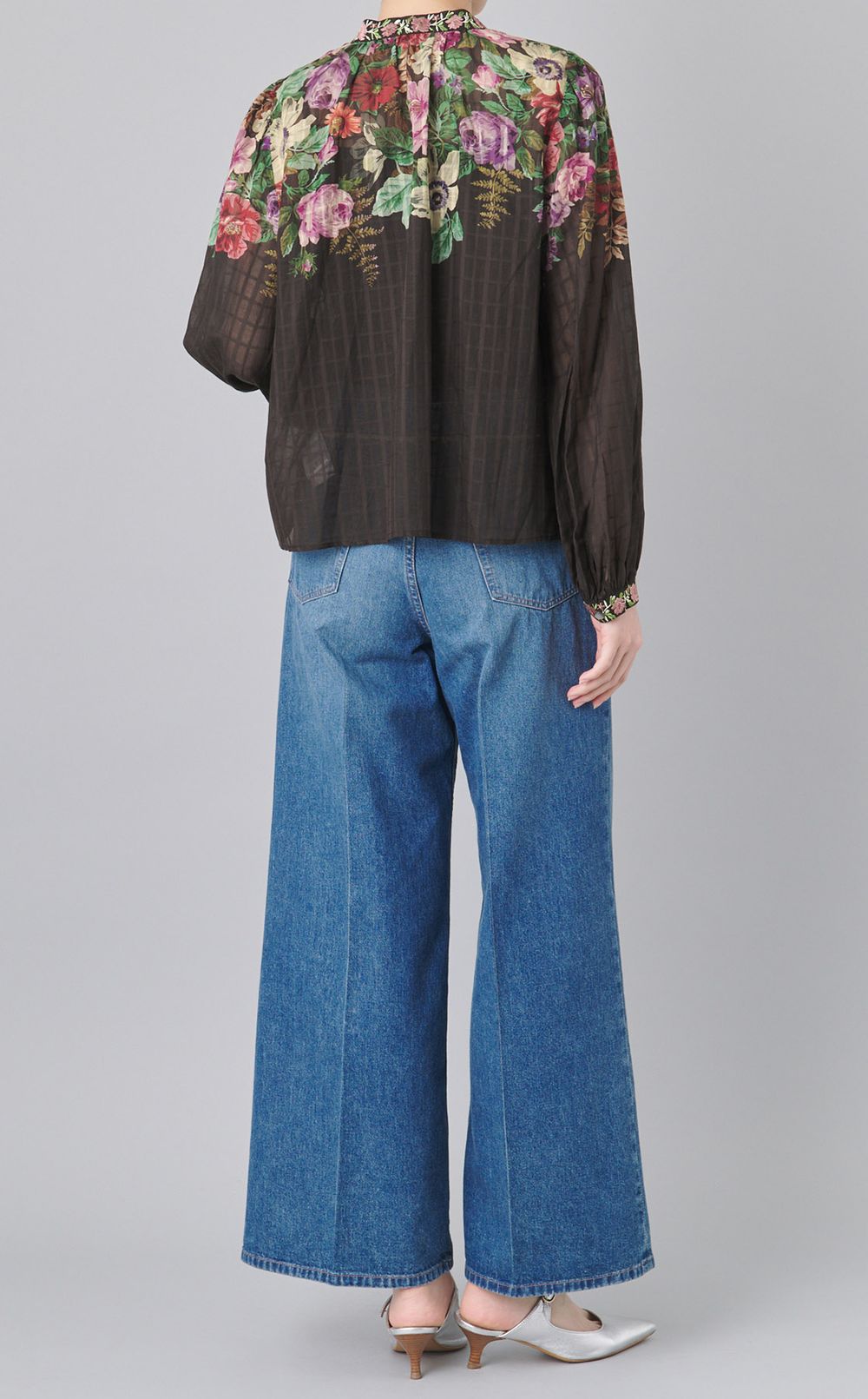 デニムベルト付ウォッシュドデニムパンツ