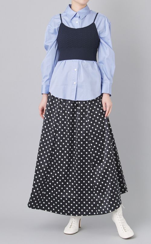 ニットビスチェレイヤードシャツ